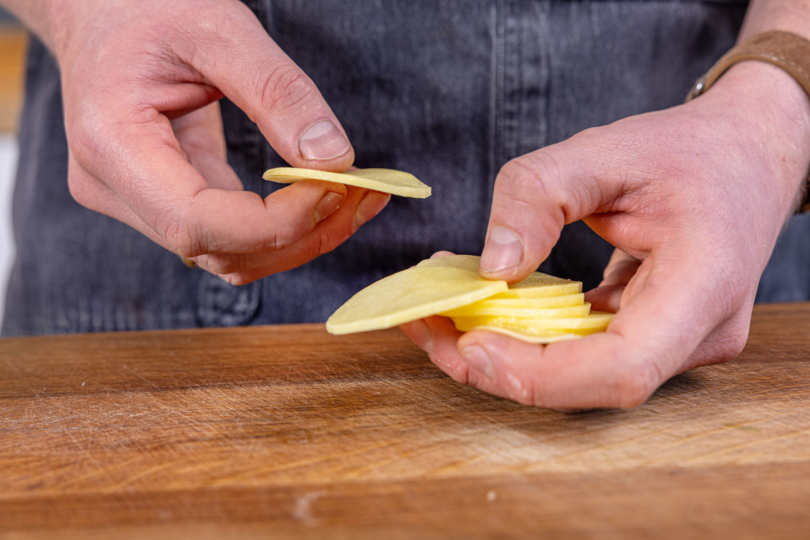 Dicke der Kartoffelscheiben