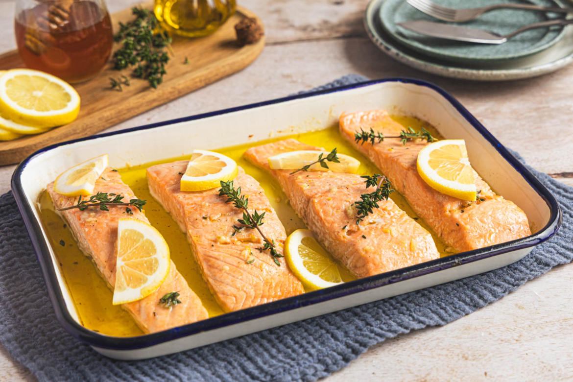 Lachs im Ofen mit frischem Thymian