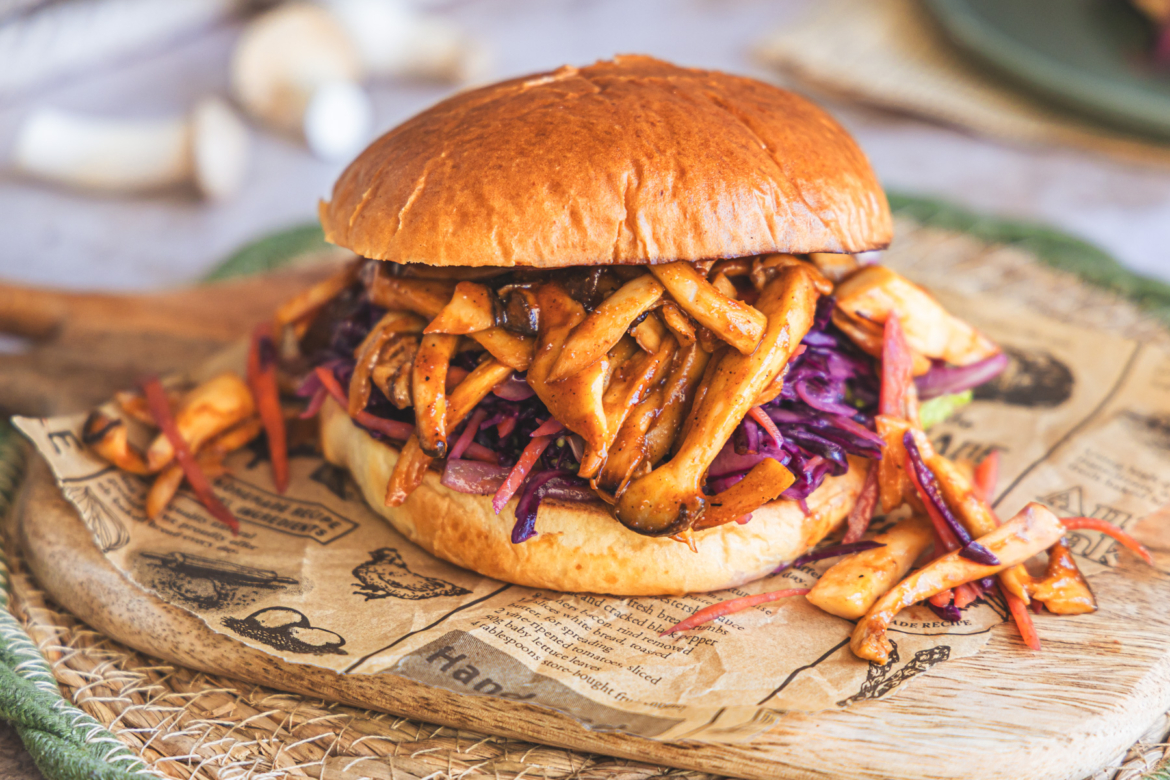Pulled Mushroom Burger