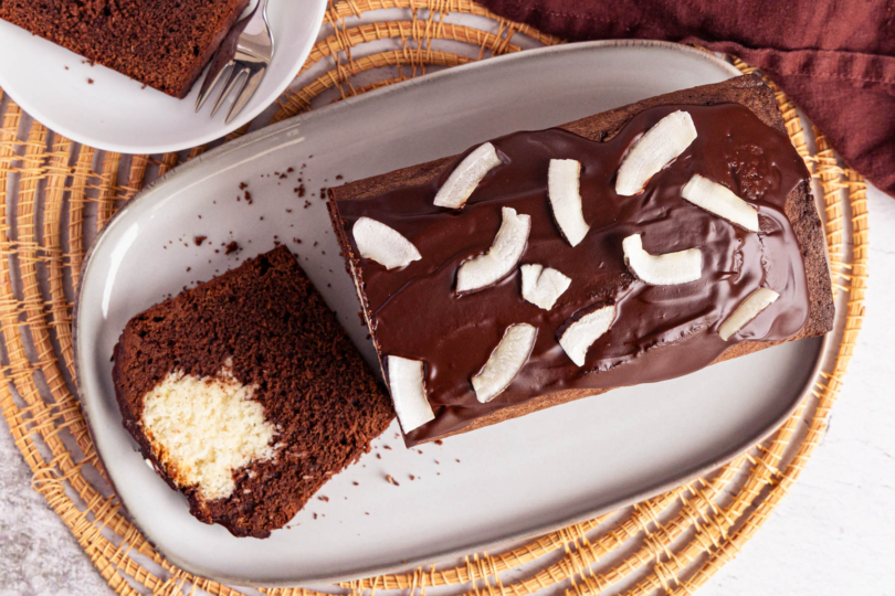 Schoko-Kokos-Kuchen aus der Kastenform