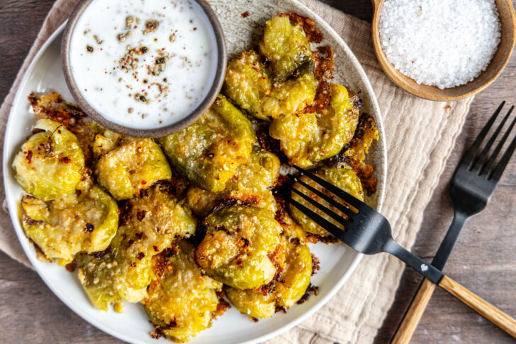 Smashed Rosenkohl aus dem Ofen