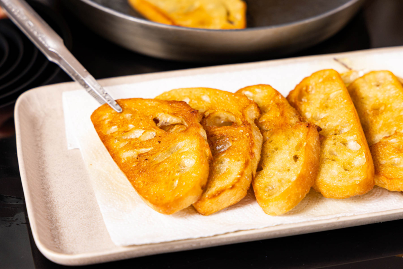 Ciabatta abtropfen lassen