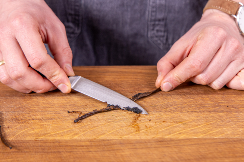 Vanillemark heraus kratzen