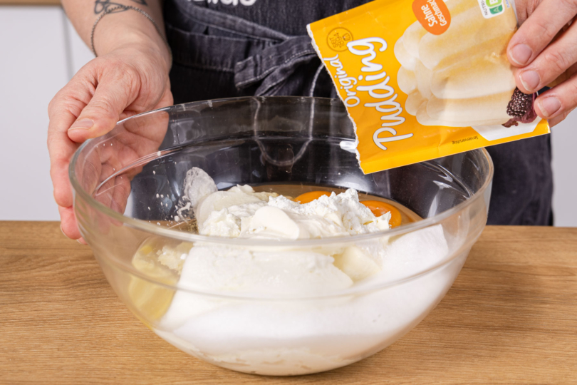 Puddingpulver dazugeben
