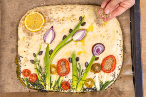 Focaccia Garden dekorieren