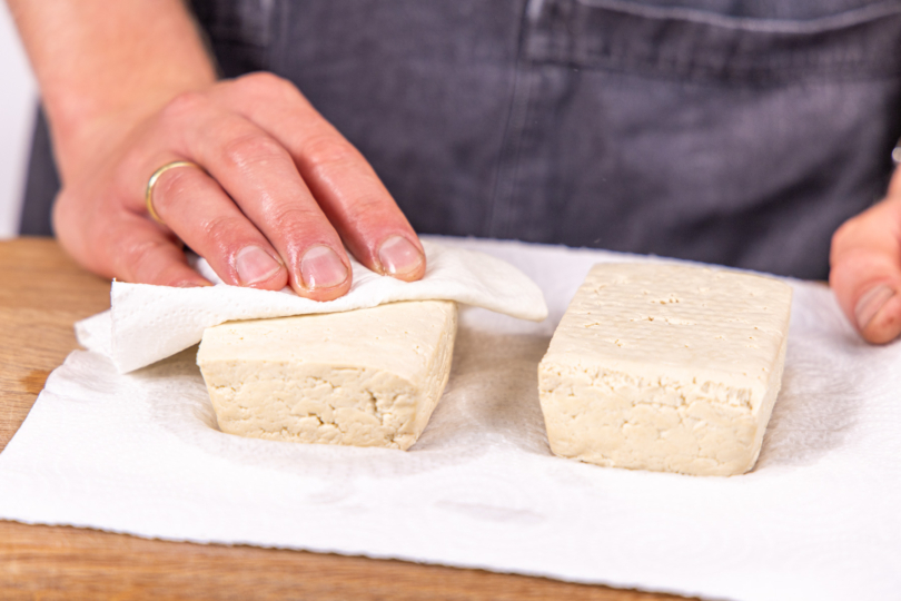 Tofu trocken tupfen