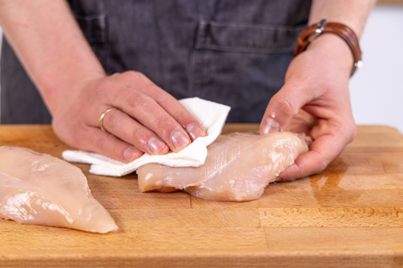 Fleisch abtupfen