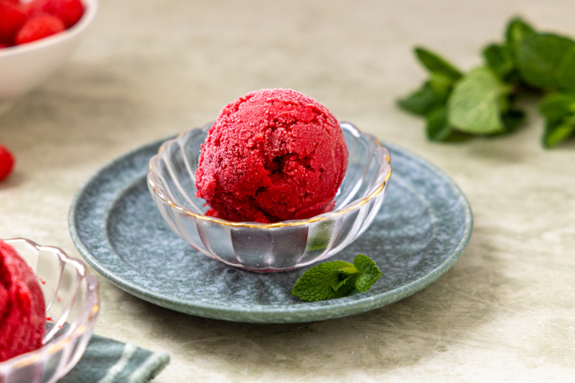 Himbeersorbet zu hart