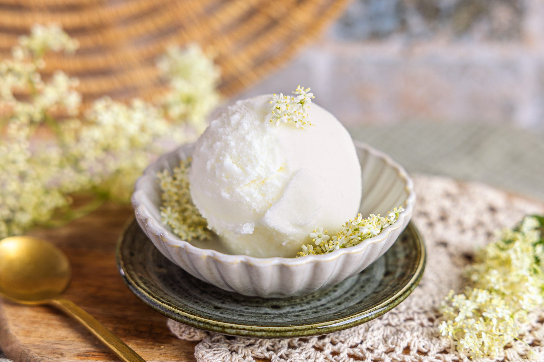 Holunderblütensorbet