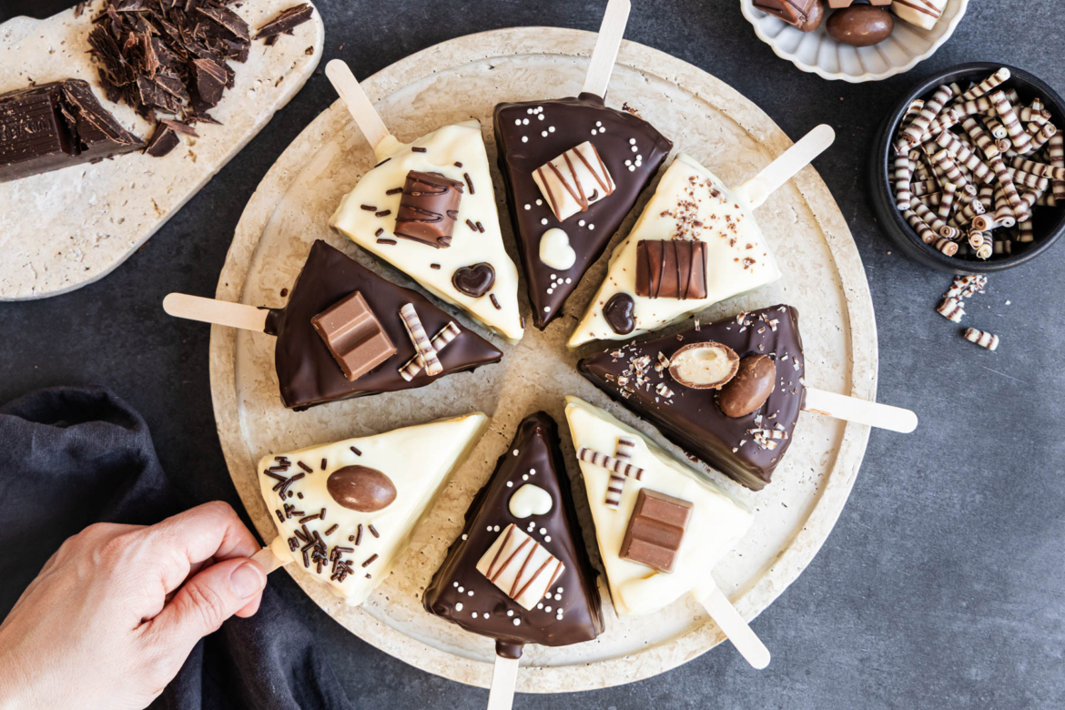 Käsekuchen am Stiel top-down