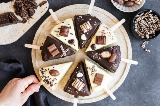 Käsekuchen am Stiel top-down