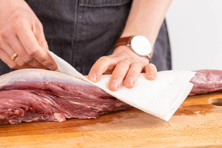 Rindfleisch abtupfen