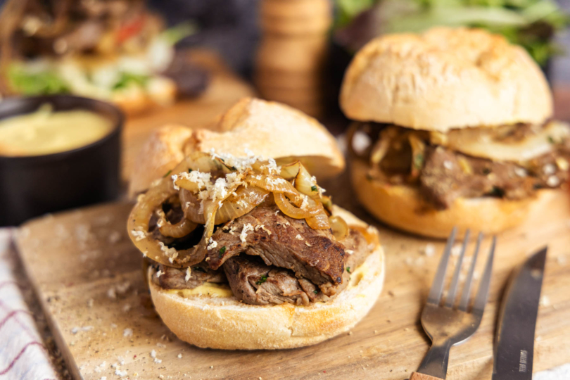 Ochsenfetzen in der Semmel