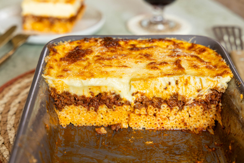 Pastitsio in der Auflaufform
