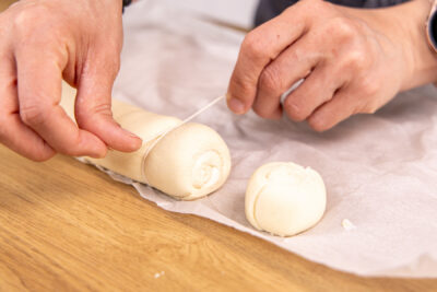 Quarkschnecken abtrennen