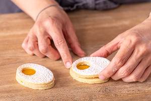 Spiegelei Kekse zusammensetzen