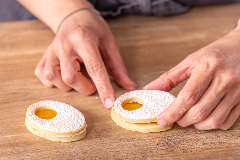 Spiegelei Kekse zusammensetzen