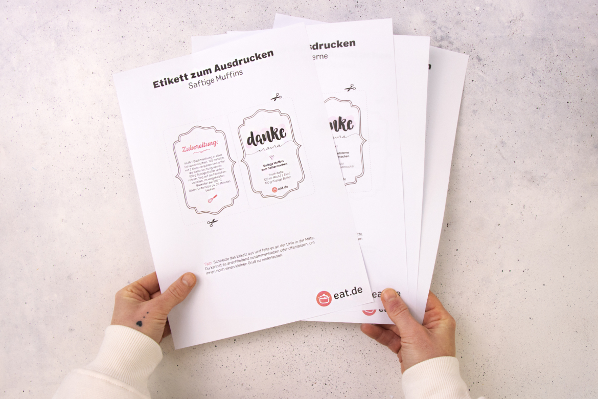 Etiketten zum Ausdrucken für Backmischung