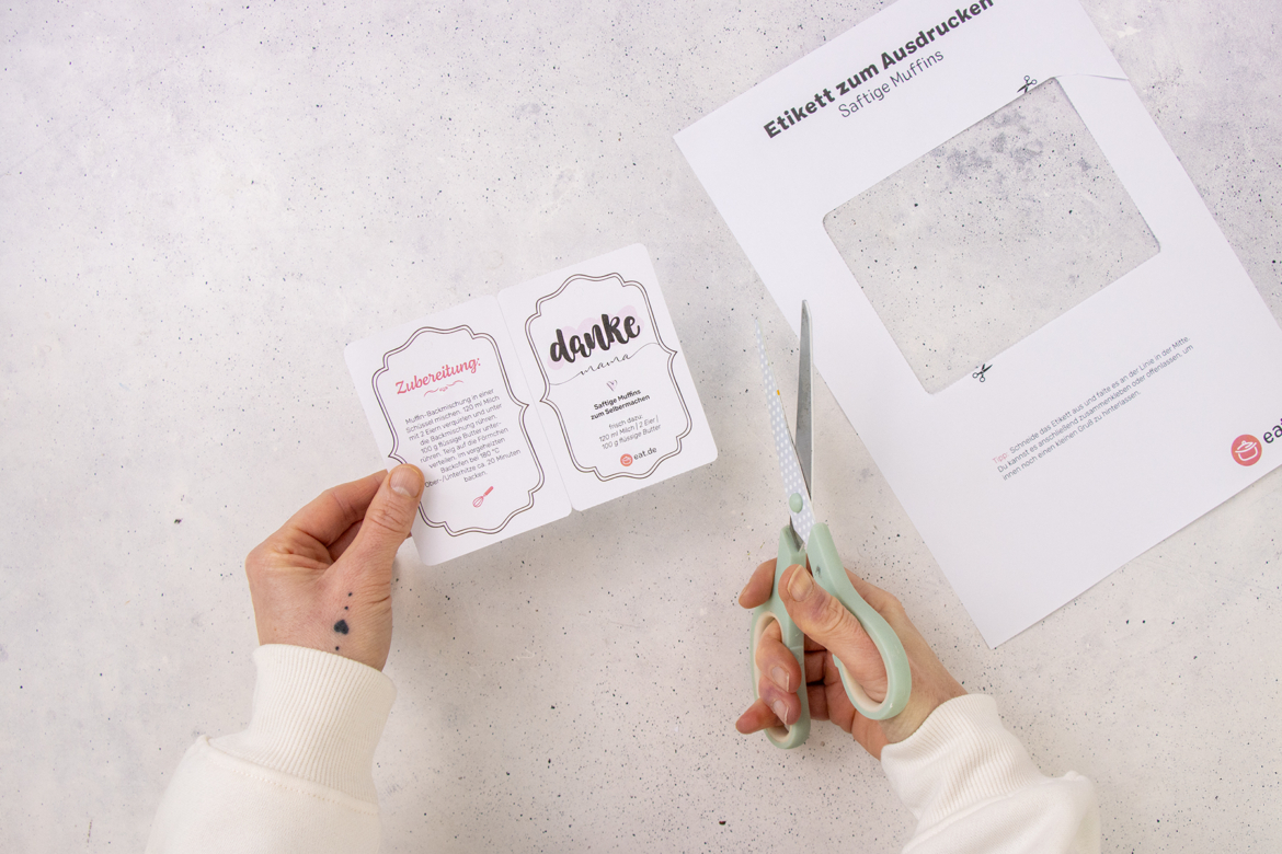 Etikett Vorlage auschneiden