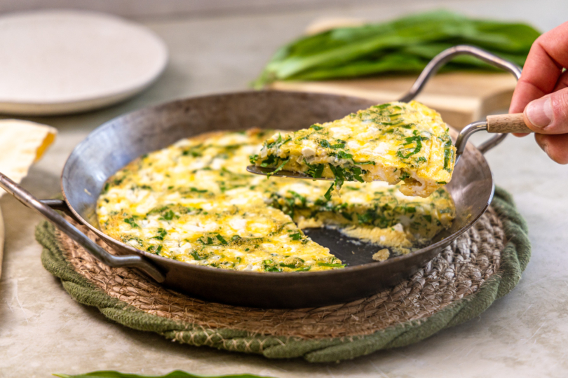 Bärlauch Frittata mit Feta