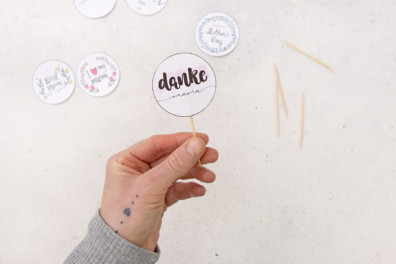 Cupcake Topper zum Muttertag basteln