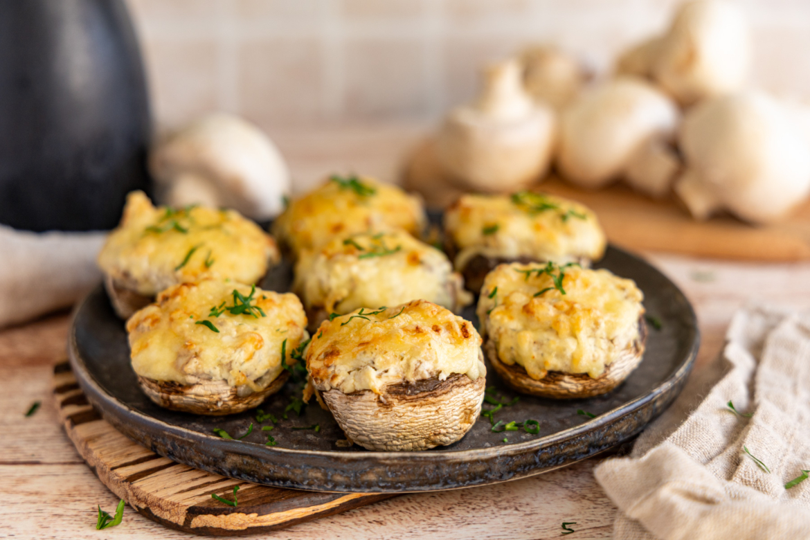 gefüllte Champignons aus der Heißluftfritteuse