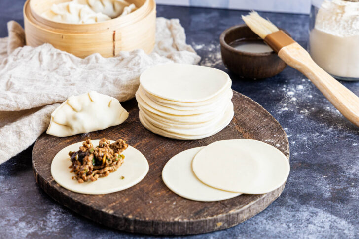 Gyoza Teig selber machen mit Füllung