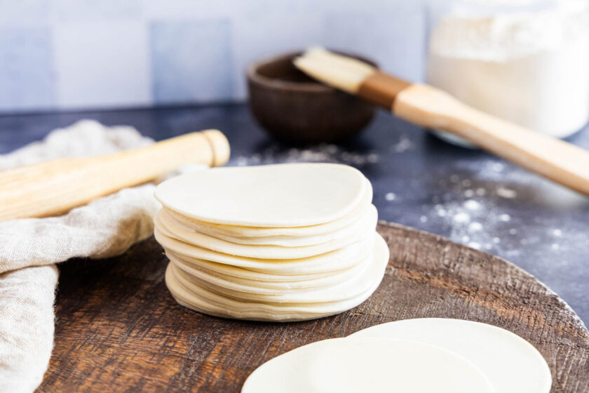 Gyoza Teig selber machen Nahaufnahme