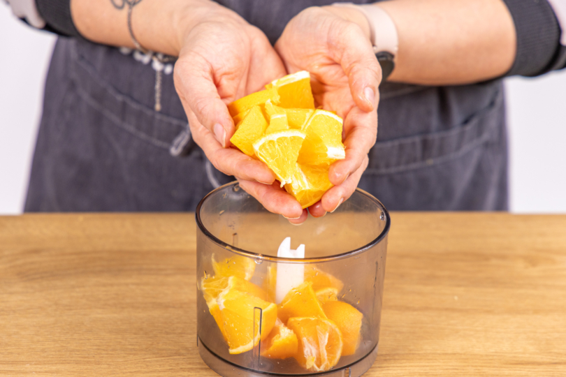 Orangen pürieren