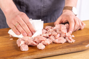Fleisch abtupfen