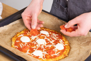 Blumenkohlpizza belegen