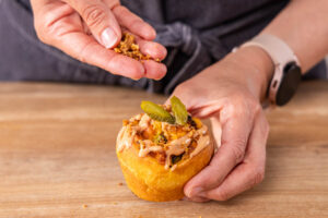 Hot Dog Muffin toppen