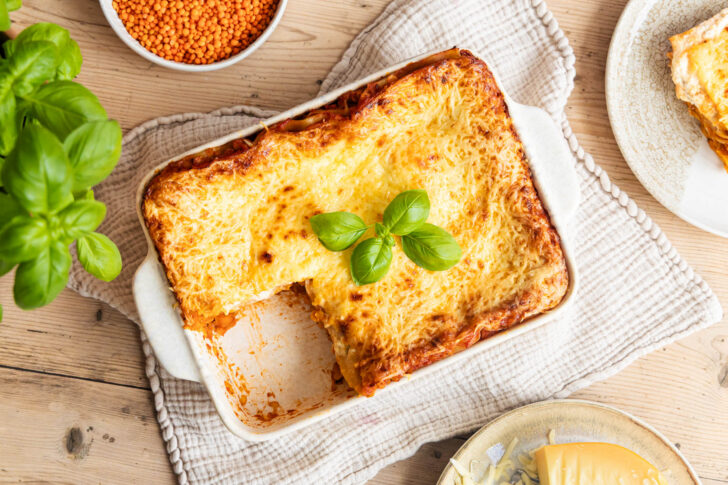 Linsenlasagne top-down