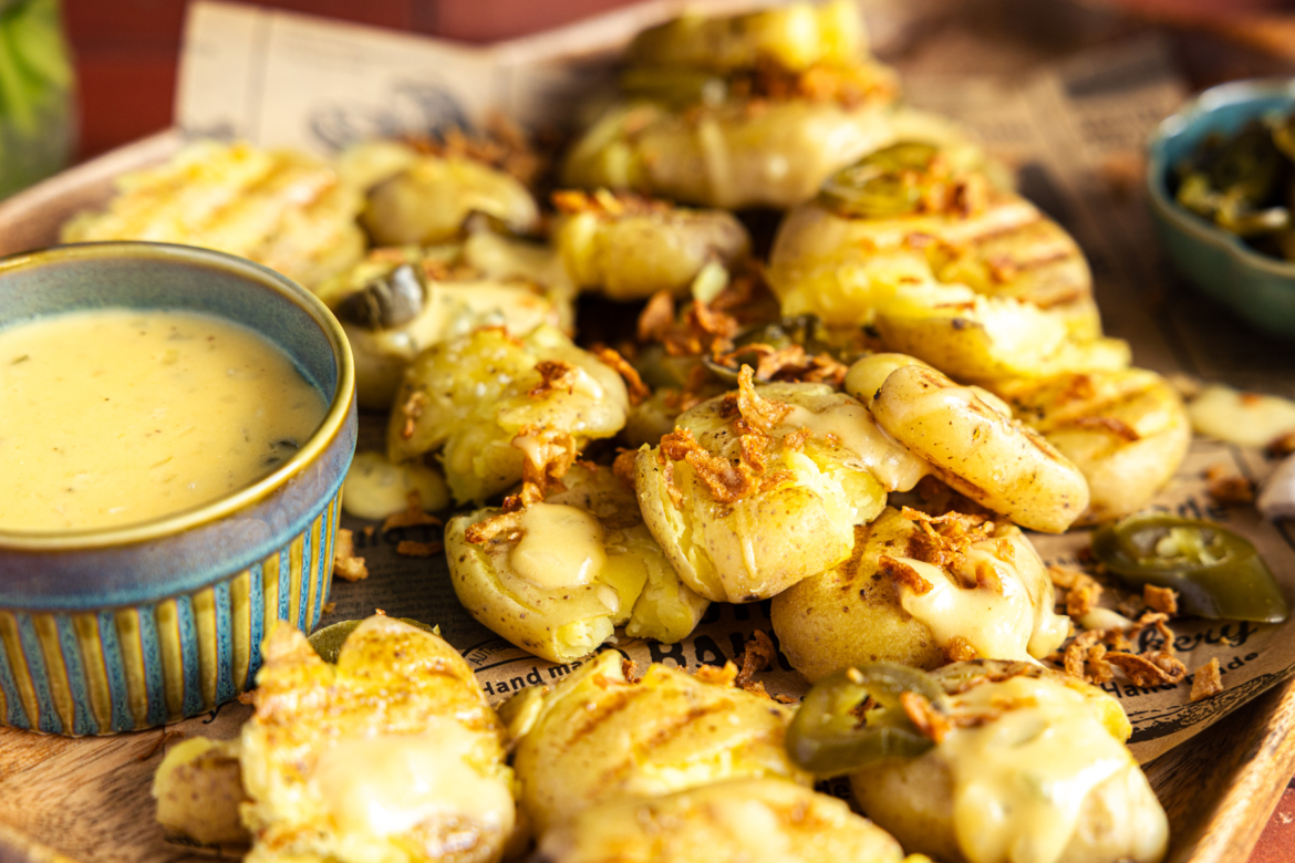 Smashed Potatoes vom Kontaktgrill