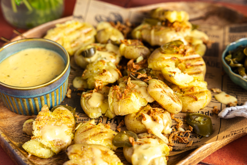 Smashed Potatoes vom Kontaktgrill