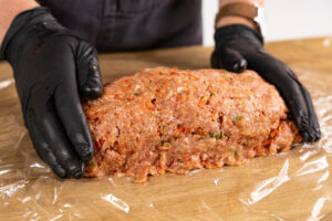 Hackfleisch-Laib formen