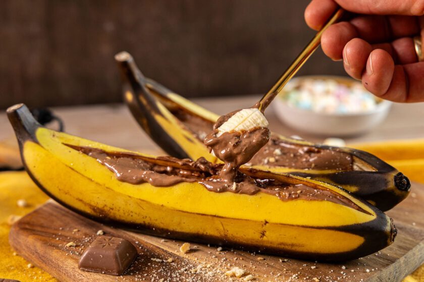 Gegrillte Banane mit Schokolade