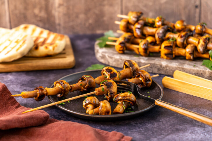 Champignon Spieße vom Grill