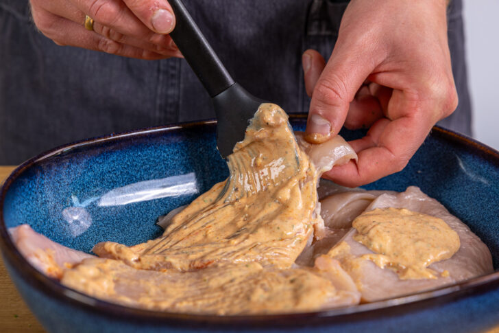 Fleisch einpinseln