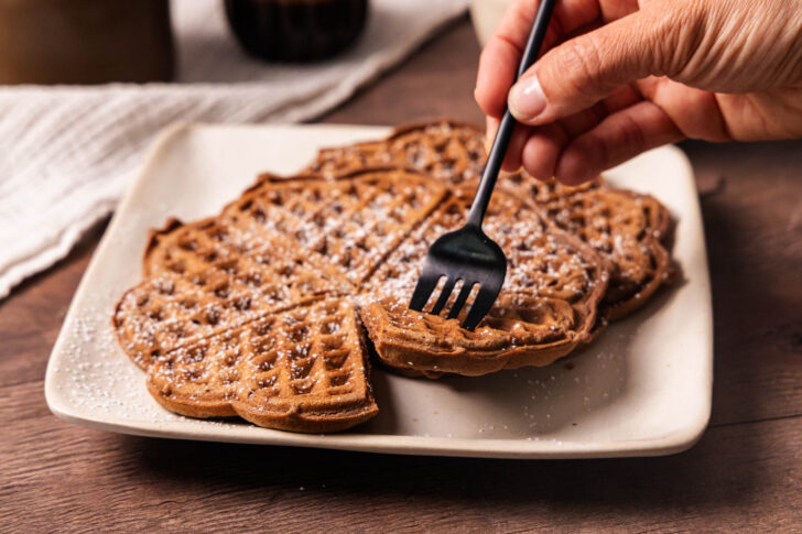Schoko Waffeln angabeln