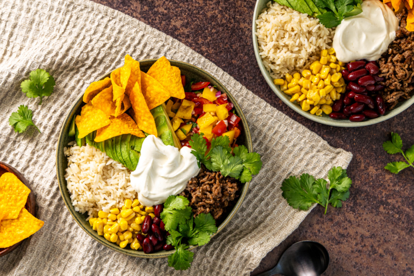 Taco Bowl mit Hackfleisch