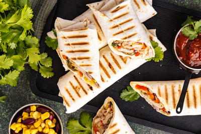 frische Burritos vom Kontaktgrill
