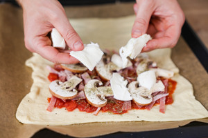 Mozzarella zupfen