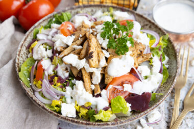 Dönersalat mit Dressing