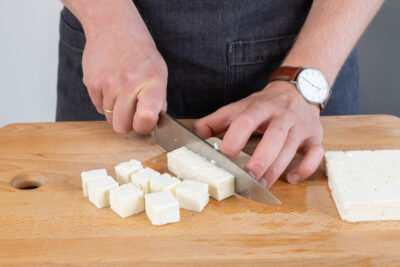 Feta schneiden