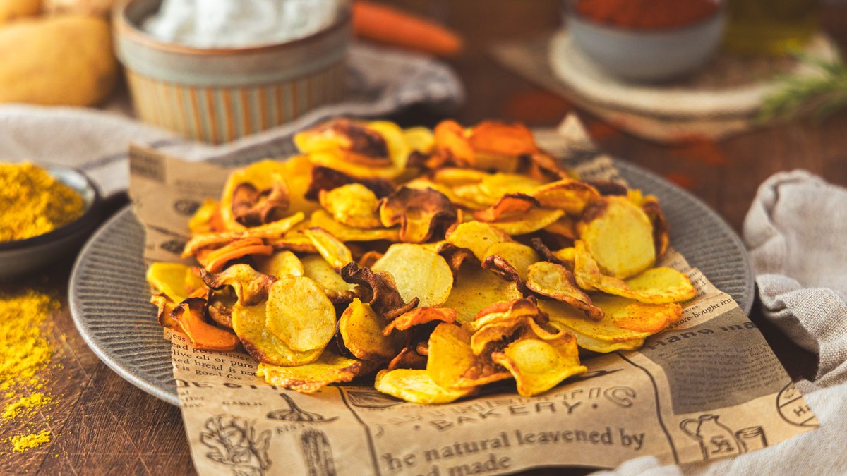 Gemüsechips aus der Heißluftfritteuse