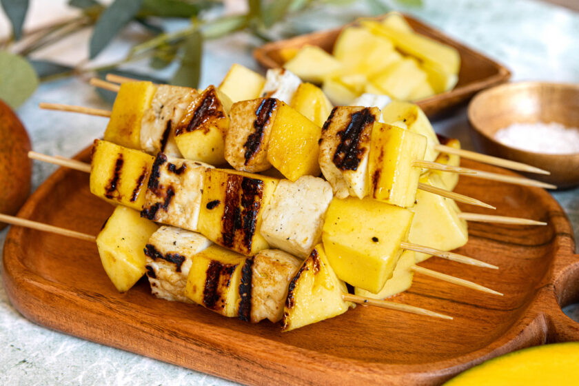 Halloumi Mango Spieße