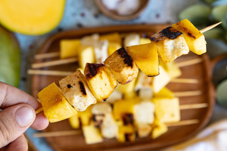Halloumi Mango Spieße