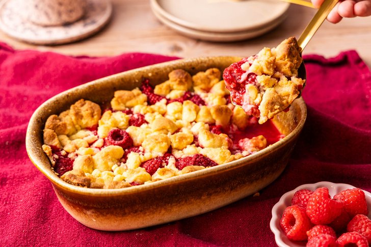 Himbeer Crumble rausheben