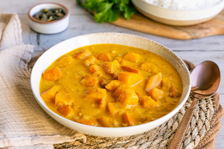 Kürbis Curry mit Kokosmilch